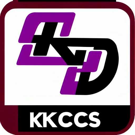 Image similar to kcs logo, minimalistic icon in black, red, and purple