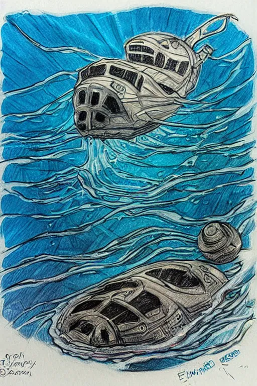 Image similar to journey to the deepest sea, sketch by eric - anthony johnson, jacqueline e, instaart