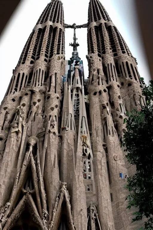 Image similar to A building that is a mix of The Empire State building and La Sagrada Familia by Antoni Gaudi, CG Society