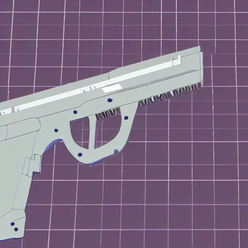 Image similar to A detailed schematic of a working, 3d printed laser gun.