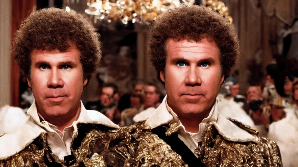 Prompt: will ferrell starring as napoleon in stanley kubrick's movie of napoleon, seventies cinema, vintage, by stanley kubrick, will ferrell as napoleon, cinematic lighting, ultra realistic, panavision, wide screen, vibrant color