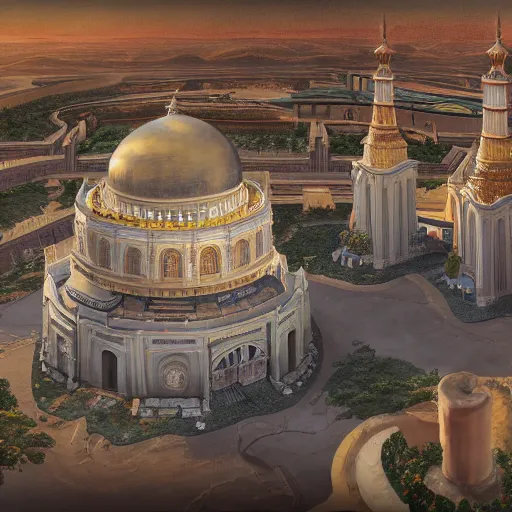 Prompt: a highly detailed painting of the imperial casino academy, lofty domed building with minarets, ultrawide lense, aerial photography, unreal engine, exquisite detail, 8 k, art by brandon sanderson and robert jordan