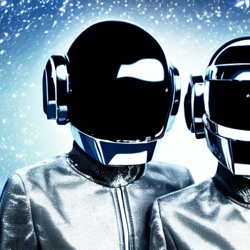 Prompt: daft punk as astronauts, photorealistic, 4 k, high detail