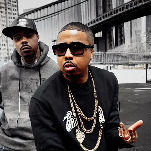 Prompt: nas rapping in brooklyn park nyc