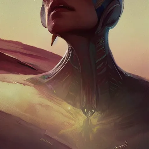 Image similar to the most beautiful alien being that ever existed - art by greg rutkowski