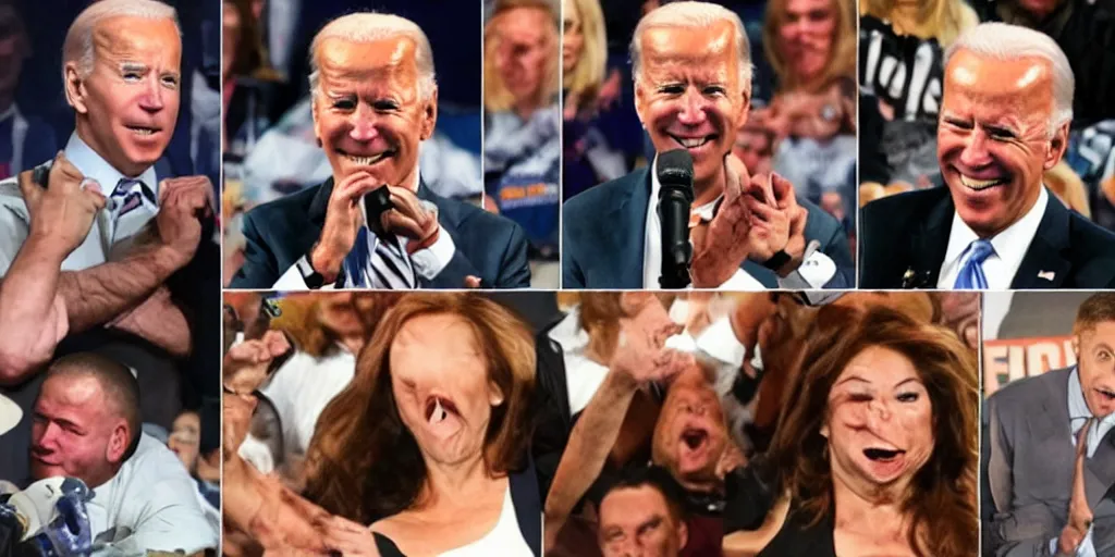 Image similar to joe biden wcw wrestling, detailed facial expressions, hyper detailed