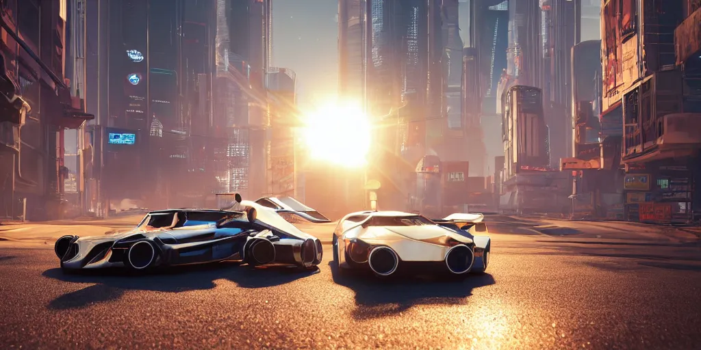 Image similar to photorealistic Flying Cars on cyberpunk roads. daylight. sunlight. lens flare. light fixtures. 8K. detailed. photorealism. artstation. 25mm f/1.7 ASPH Lens. ultra realistic H 768