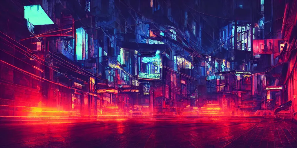 Image similar to Belgrade at night in cyberpunk style, neon lights, ultra realistic, highly detailed, HD, sharp focus, cinematic lighting, realistic, vivid colors, oil painting, non blurry, sharp