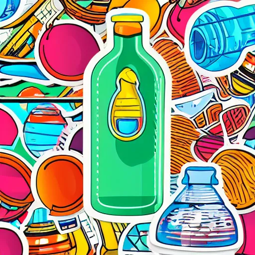 Prompt: Ship in a bottle, sticker, colorful, illustration, highly detailed, smooth and clean vector curves, no jagged lines, vector art, smooth