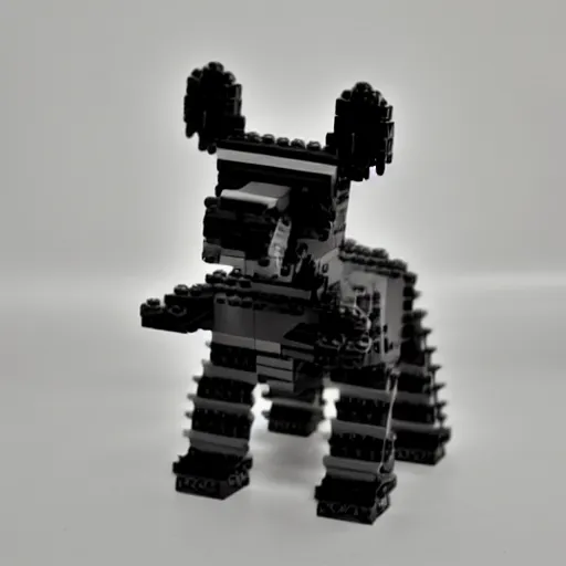 Prompt: Boston Dynamics dog made of lego