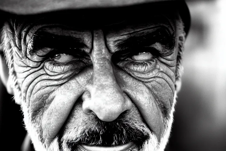 Image similar to Closeup Portrait of Sean Connery, half face, by Steve McCurry, supersharp, crisp, 8K, award winning portrait