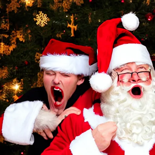 Image similar to santa screaming