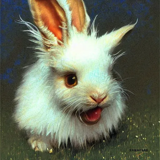 Prompt: white lionhead dwarf bunny rabbit as a fantasy knight, closeup portrait art by norman rockwell and donato giancola and greg rutkowski