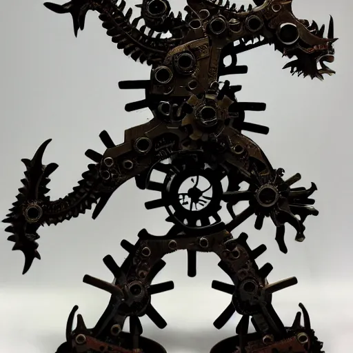 Image similar to metal dragon made of clockwork and gears