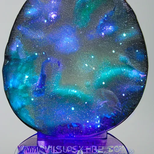 Image similar to uncropped blue ice crystal sculpture of galaxy nebula