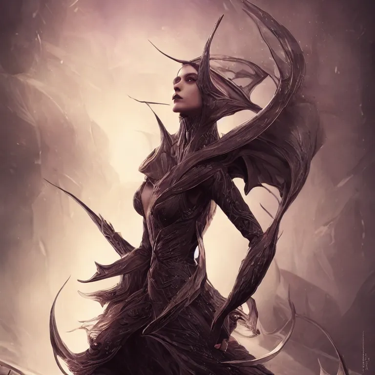 Prompt: beautiful cinematic fantasy poster, a beautiful fashion model wearing haute couture in dynamic pose, extreme long shot, hybrid from The Elden Ring and art direction by Darius Zawadzki ;by artgerm; wayne reynolds art station; cinematic quality character render; low angle; ultra high quality model; production quality cinema model;