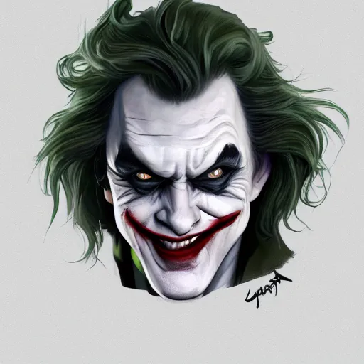 Prompt: 'Jeromy Powell'!! as The Joker, digital art, cgsociety, artstation, trending, 4k