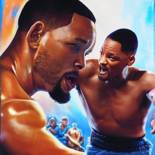 Prompt: will smith fighting a giant will smith visually stunning, cinematic, ultra realistic, hyper realism, 1 2 k, epic