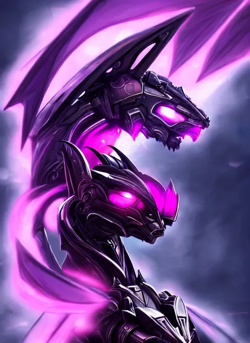 Image similar to cinematic goddess close shot, cosmic size beautiful stunning elegant hot giant robot mecha female dragon, sharp cyborg dragon head, sharp metal ears, led glowing purple eyes, smooth fuschia skin, smooth silver armor, tiny plane flying, epic proportions, macro, epic size, epic scale, furry art, dragon art, giantess art, warframe fanart, furaffinity, octane