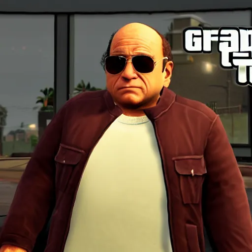 Image similar to in-game screenshot of Danny Devito in Grand Theft Auto V (2013)