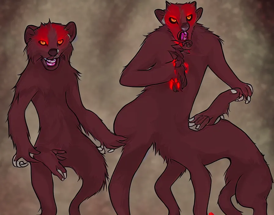 Image similar to furry - male - red - black - weasel - necromancer - fursona uhd ue 5 visual novel pc game expressions