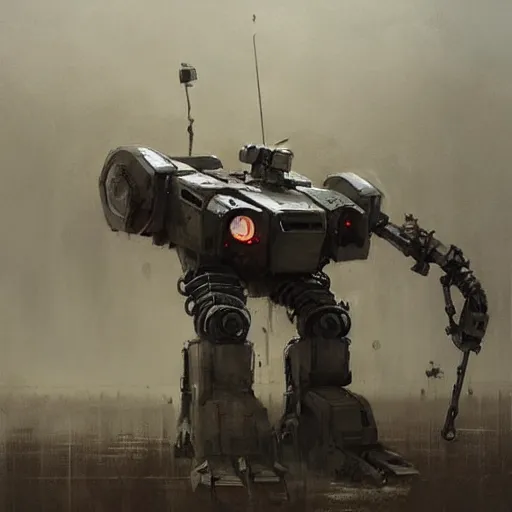 Image similar to mech art by jakub rozalski