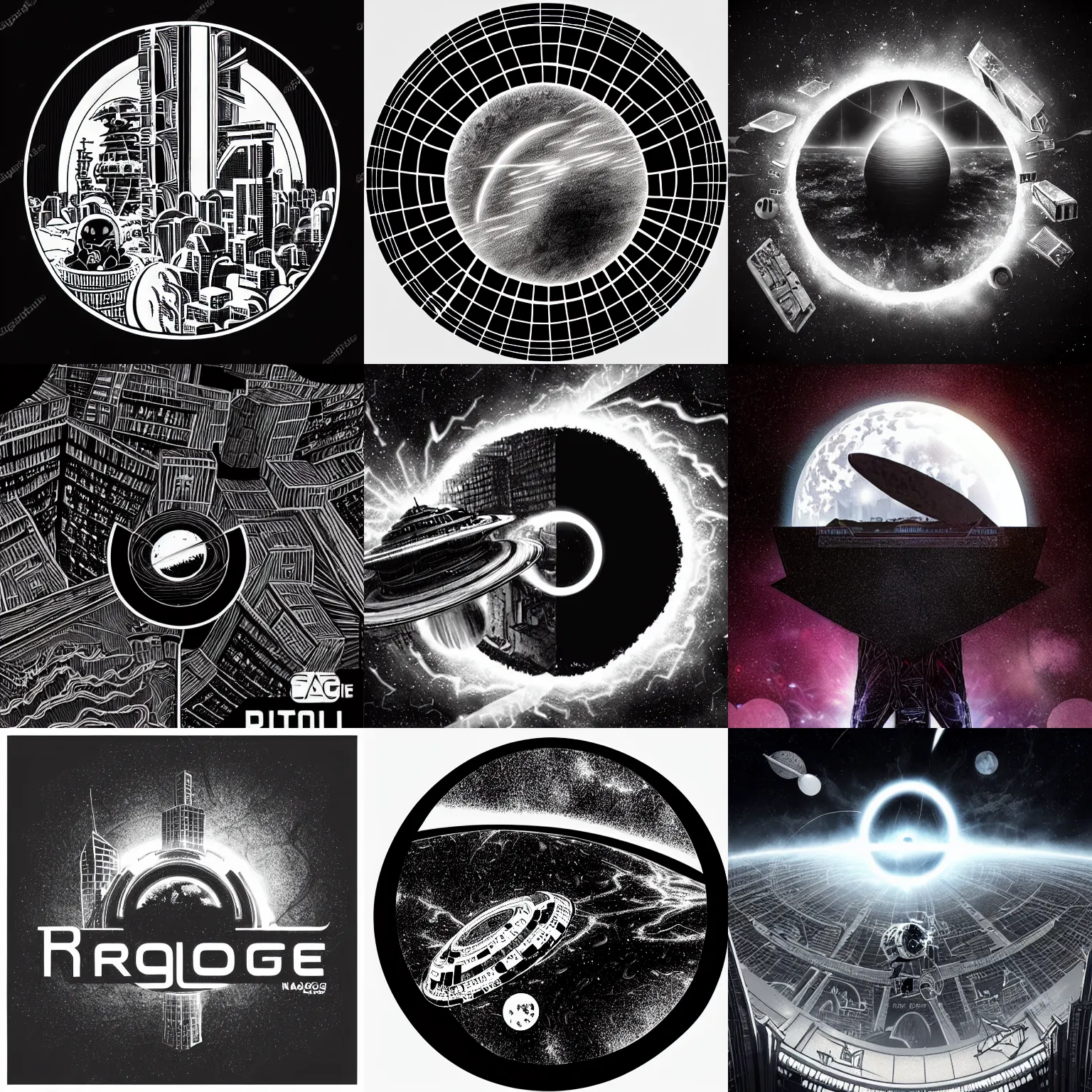 Prompt: tattoo png logo of black hole rising above city, city destroyed by shockwave, black hole with accretion disс, digital art, vector logo, sticker, black and white, art by naranbaatar ganbold, ralph mcquarrie, greg rutkowski