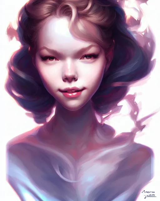 Image similar to digital art, fantasy portrait of smiling girl, by James Jean and by artgerm, by ross tran , ultradetailed, charachter design, concept art, trending on artstation,