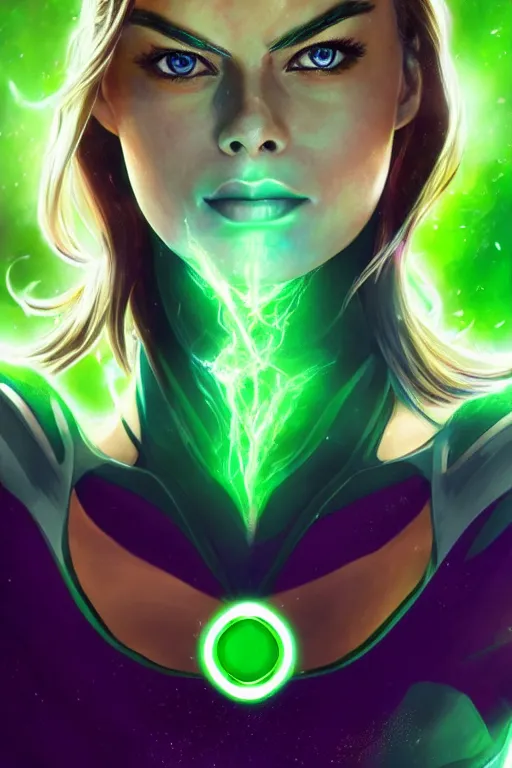 Prompt: majestic and anime key visual margot robbie female green lantern, dc universe, perfect face, beautiful, intricate, epic, elegant, fantasy, highly detailed, digital painting, hard focus, beautiful volumetric lighting, epic light, ultra detailed, by leesha hannigan, ross tran, thierry doizon, kai carpenter, ignacio fernandez rios