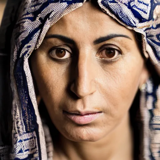 Prompt: intense portrait of 35 year old middle eastern skinned woman in ancient Canaanite clothing