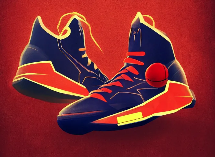 Image similar to basketball sneakers concept of thor, trending on artstation, smooth, sharp focus