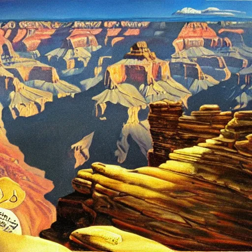 Image similar to Grand Canyon scene by Dali. FROG! FROG! FROG! FROG!