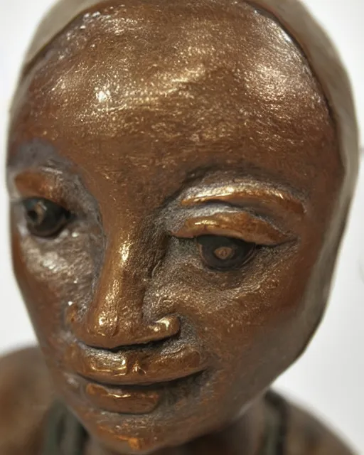 Prompt: bronze sculpture of himba woman