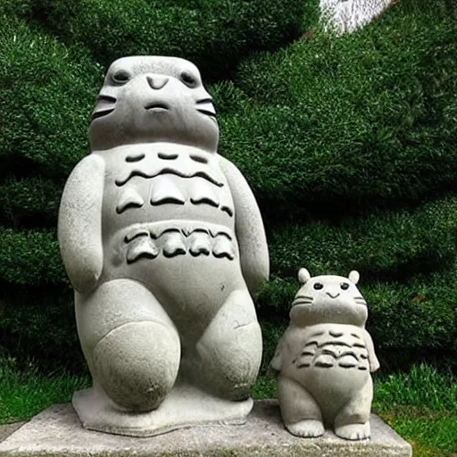 Image similar to roman statue of totoro