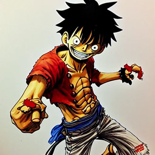 Image similar to luffy by kim jung gi