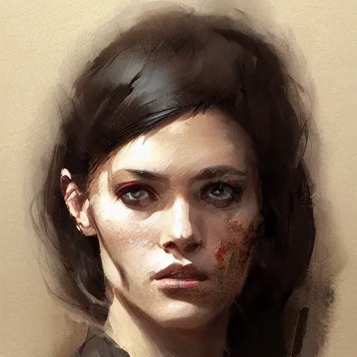 Prompt: Female Portrait, by Greg Rutkowski.