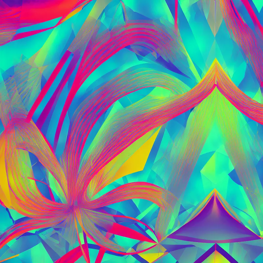 Image similar to album cover design tropical geometry and joyess emotion, by Jonathan Zawada, Pi-Slices and Kidmograph, colorful digital art