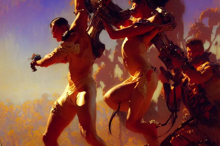 Image similar to synthwave, painting by gaston bussiere, craig mullins, j. c. leyendecker, greg rutkowski