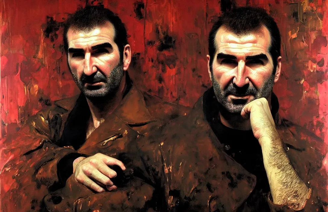 Prompt: portrait of eric cantona!!!!!!!!!!!!!!!!!!!!!!!!!!!, detailed face, detailed painting, epic lighting, by ilya repin, phil hale and kent williams