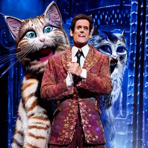 Image similar to jim carrey in cats the musical