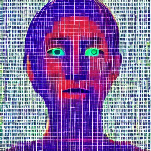 Image similar to portrait of a woman inspired by data - driven art, generative, self - confidence, electrons, coding