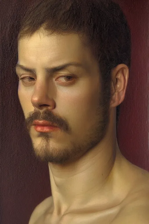 Image similar to beautiful clean oil painting of man portrait study by dino valls, detailed, stunning, realistic, skin color