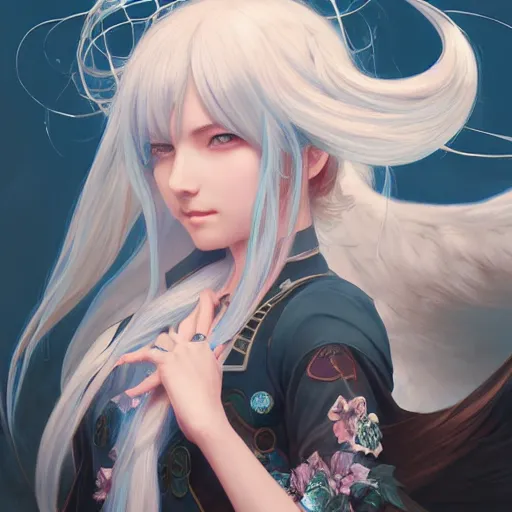 Image similar to portrait of hatsune miku, d & d, fantasy, intricate, elegant, highly detailed, digital painting, artstation, concept art, smooth, sharp focus, illustration, art by artgerm and greg rutkowski and alphonse mucha