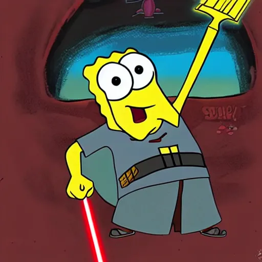 Image similar to Spongebob as a Sith Lord