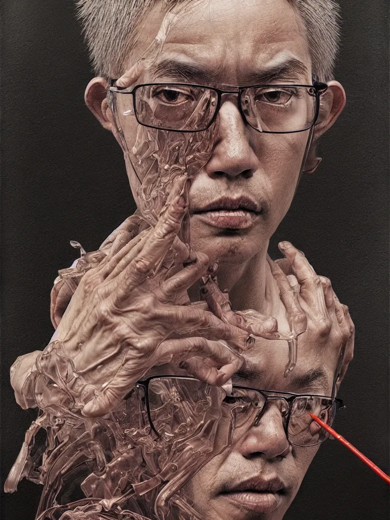 Image similar to Ephemeral character portrait drawn by Katsuhiro Otomo, photorealistic style, intricate detailed oil painting, detailed illustration, oil painting, painterly feeling, centric composition singular character