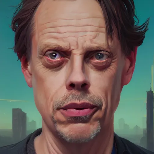 Image similar to highly detailed portrait, csteve buscemi, in gta v, stephen bliss, unreal engine, fantasy art by greg rutkowski, loish, rhads, ferdinand knab, makoto shinkai and lois van baarle, ilya kuvshinov, rossdraws, tom bagshaw, global illumination, radiant light, detailed and intricate environment