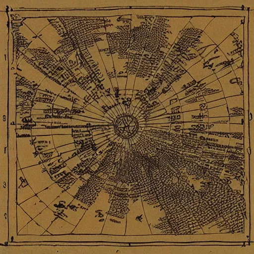 Image similar to “ hand drawn map of a fantasy town on papyrus, traditional art, realistic, ultra detailed, gerard mercator ”