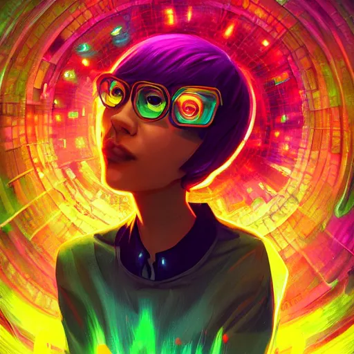 Image similar to skill magic geek inside matrix deepdream radiating a glowing aura stuff loot legends stylized digital illustration video game icon artstation lois van baarle, ilya kuvshinov, rossdraws,