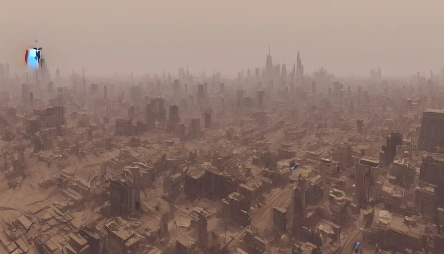 Prompt: New York under tons of sand after a sandstorm, hyperdetailed, artstation, cgsociety, 8k