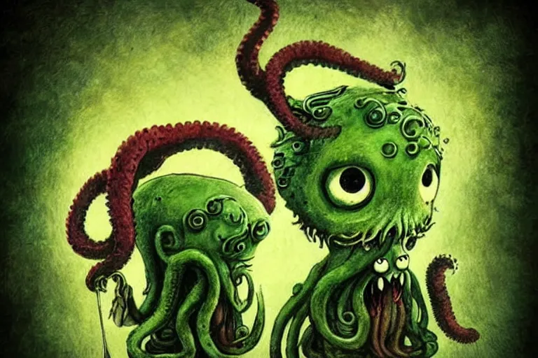 Image similar to super cute cthulu by alexander jansson